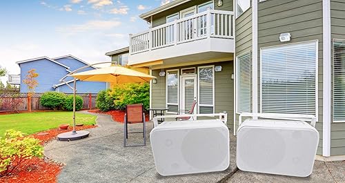 Rockville Par de altavoces HP65S de 65 pulgadas para exteriores e interiores con soporte giratorio