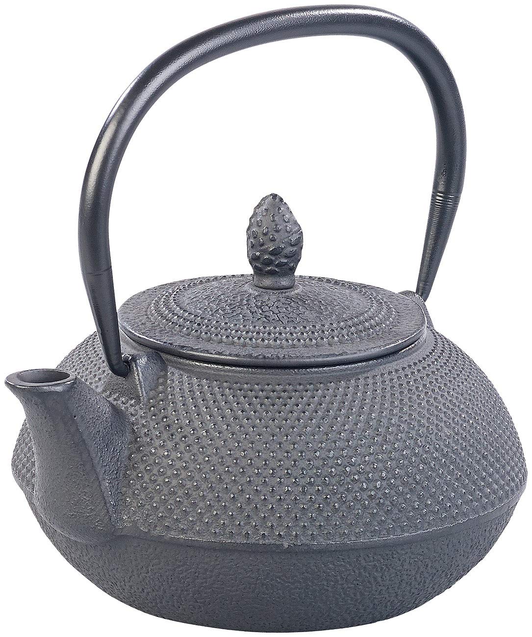 Rosenstein & Söhne Tee Set: Asiatische Teekanne, Untersetzer und 2 Becher aus Gusseisen, schwarz (Asiatische Teekanne Set, mit Teebechern, Guss)