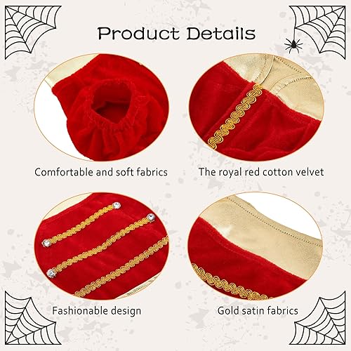 Miniatura 2 de Yoption Disfraz de perro King para perro y gato con corona, disfraz divertido de terciopelo para Halloween, Navidad, cosplay, sudadera con capucha