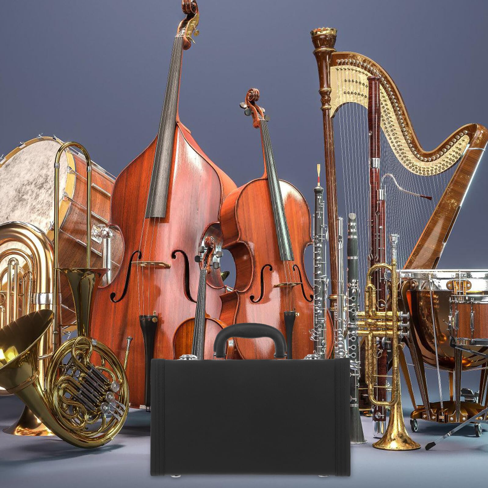 Cabilock Custodia Quadrata per Clarinetto in Pu Borsa Anti-pressione con Chiusura Scatto Contenitore Portatile per Strumenti Fiato per Studenti e Trasporti Musicali