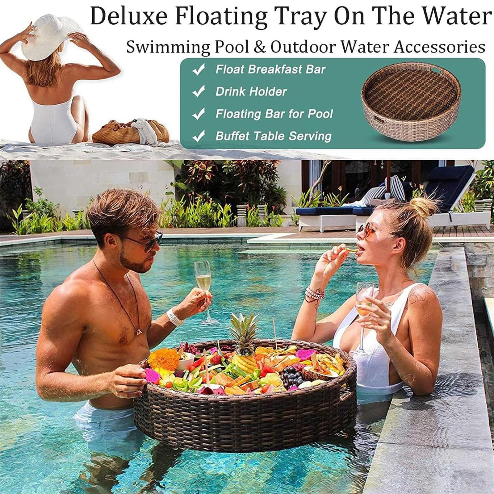 Amazon.co.jp: プール用フローティングトレイ、水面フローティング