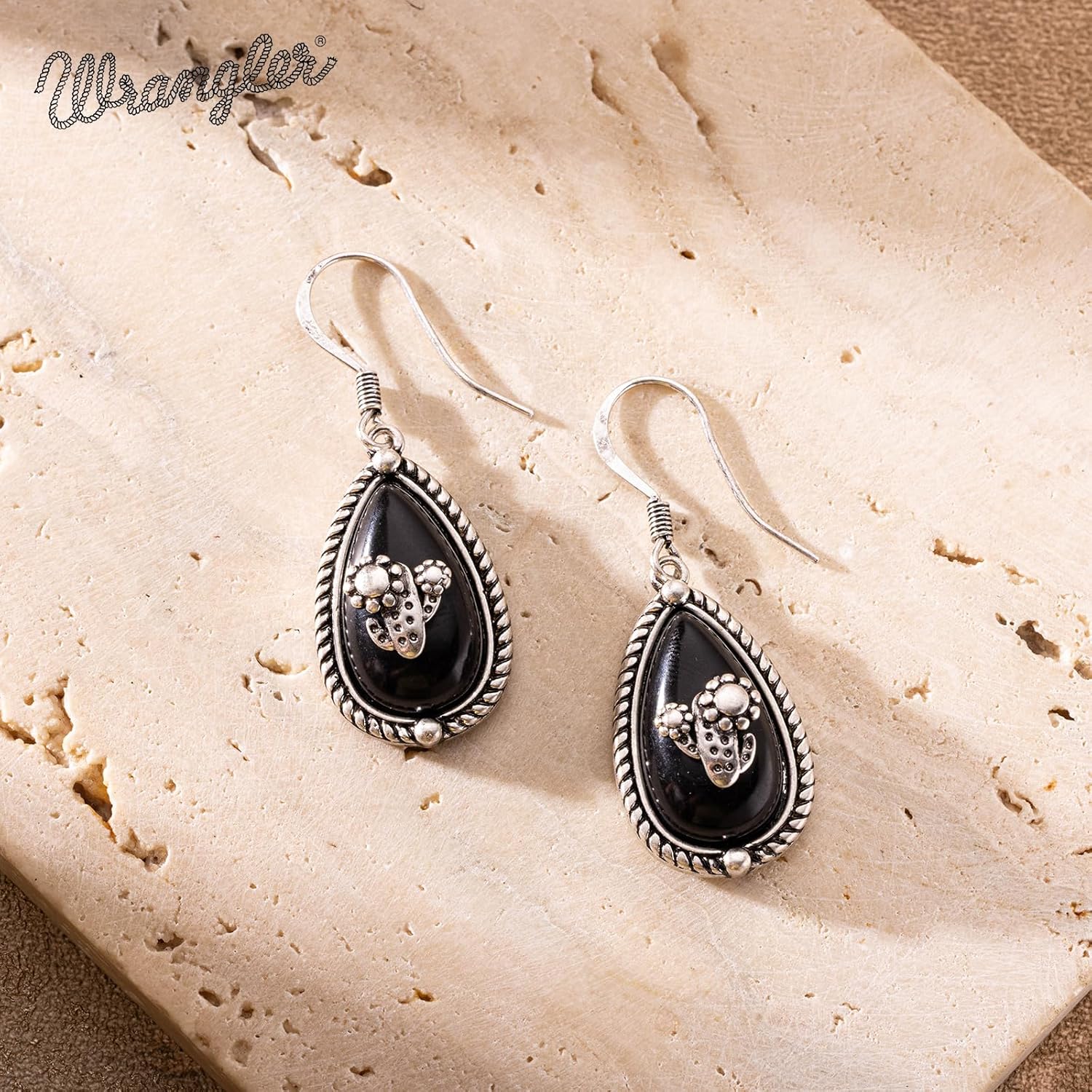 Wrangler Western Turquoise Earrings Jewelry for Women Cowgirl Drop Country Oval Statement Dangle Large Jewelry - Image 3