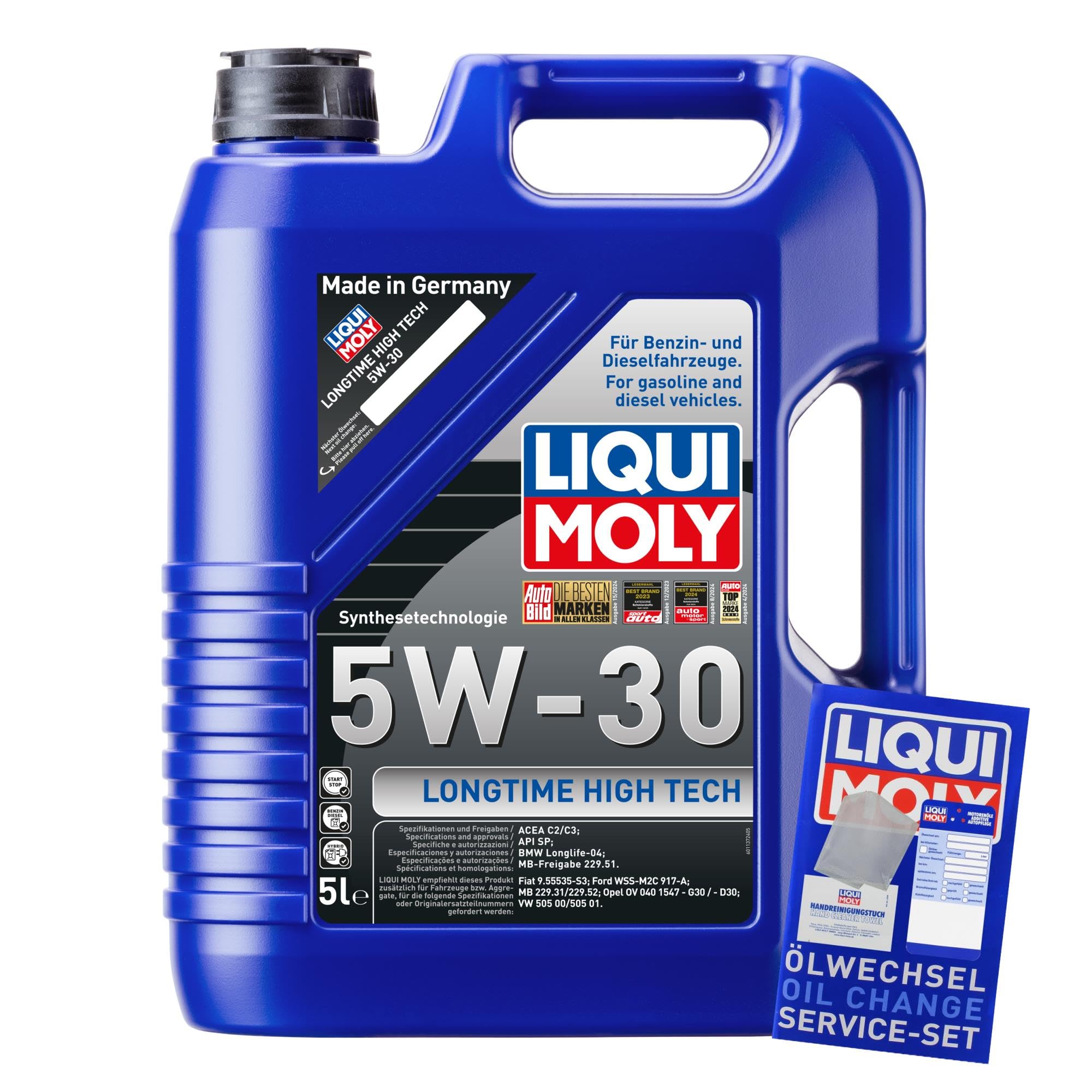 Inspektionspaket enthält 8 L Motoröl 5W-30 Longtime High Tech Ölfilter Luftfilter Innenraumfilter Kraftstofffilter für X5 E70 3.0d xDrive30d X6 E71 E72