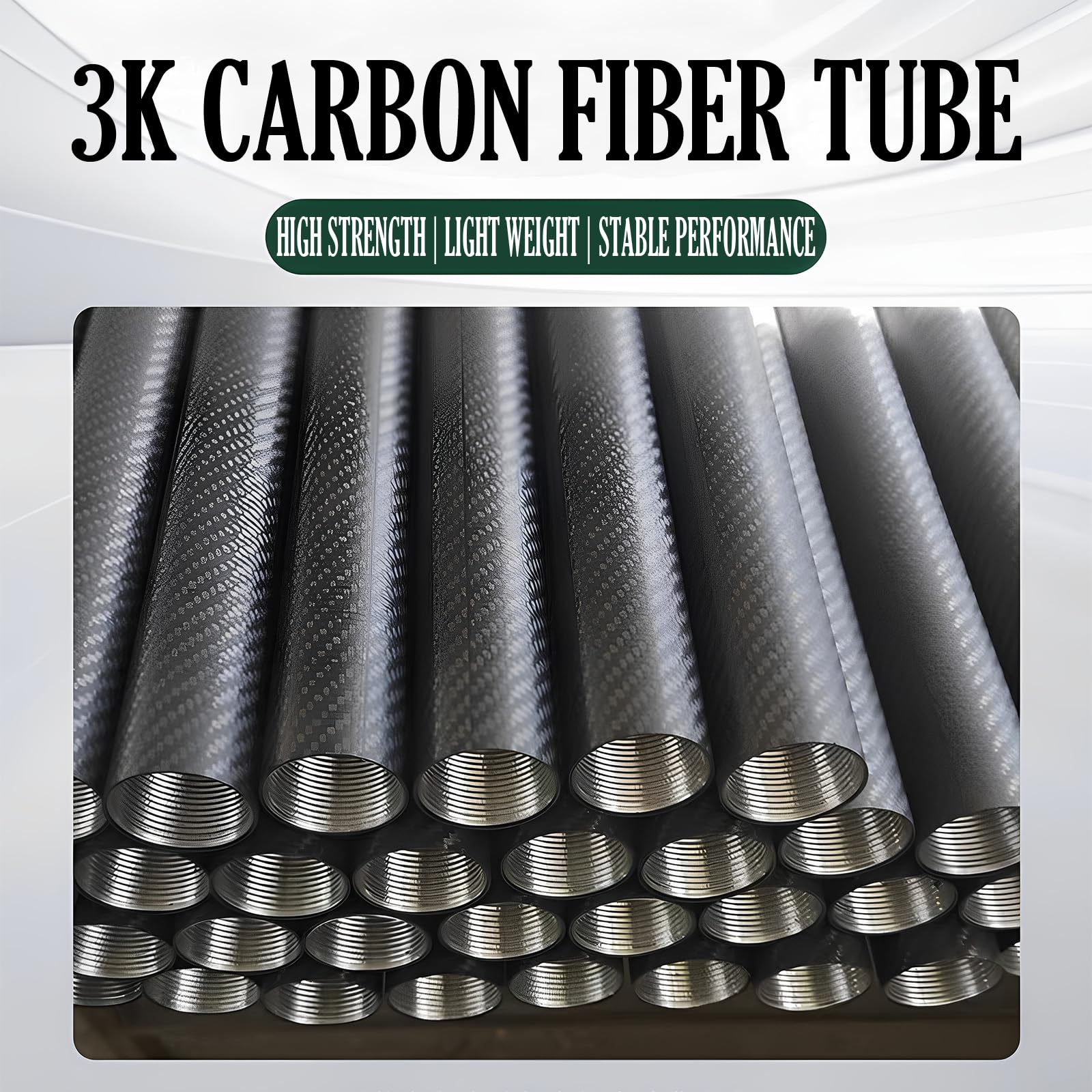 Hochfeste 3K-Kohlefaserrohre, Außendurchmesser 7 mm–43 mm, Länge 1 m, Carbonrohre, Kohlefaserrohre, RC-Flugzeugzubehör (#A,18 * 16mm)
