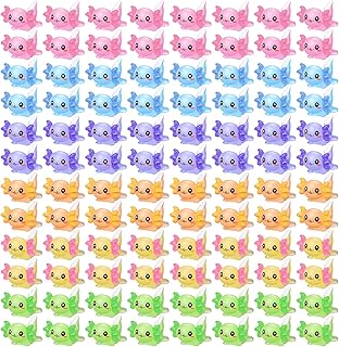 Junkin 24 Pcs Mini Axolotl Resin Charms Mini Axolotl Resin Figurine Toy Miniature Axolotl Ornament Tiny Animal Figures for DIY Garden Dollhouse Birthday Party Decoration Aquarium