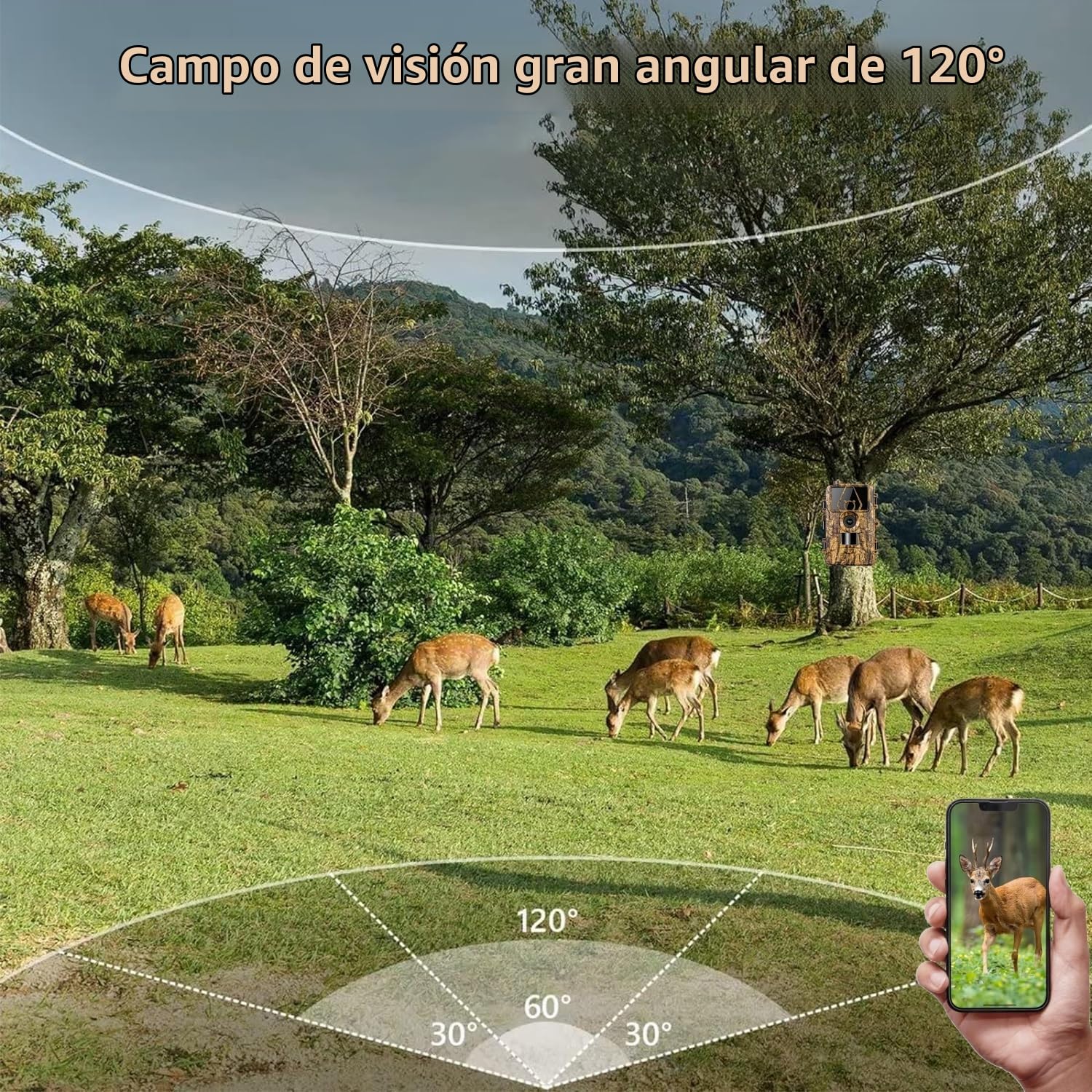 Cámara Fototrampeo 4G App 8K 60MP | Cámara Caza con SIM Envío de Fotos con Aplicación | Cámara Caza Nocturna 940nm IR LED | Tarjeta TF de 32 GB | Tarjeta SIM