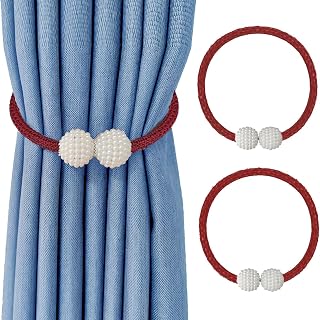 Curtain Tiebacks No-Drill Wrap Around Drapery Holders Ball Ends Flexible Rope Window Treatment Accessories