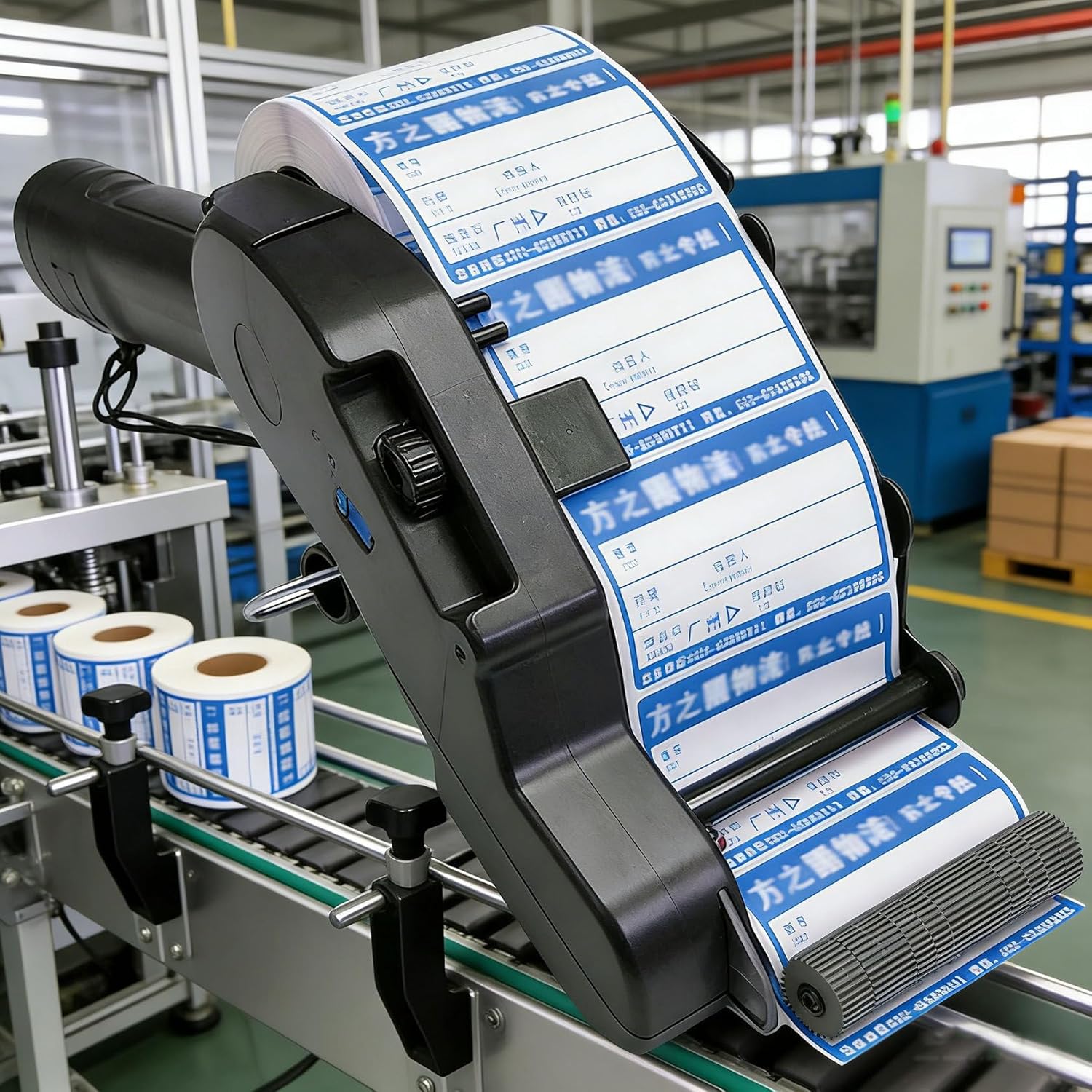 Portable Handheld Label Applicator, Automatic Label Dispenser,Round Bottle Labeling Machine, Speed Adjustable Electric Label Machine,With Auto-Sensing Wheel, For15-80mm Labelsfor Cosmetic Beverage