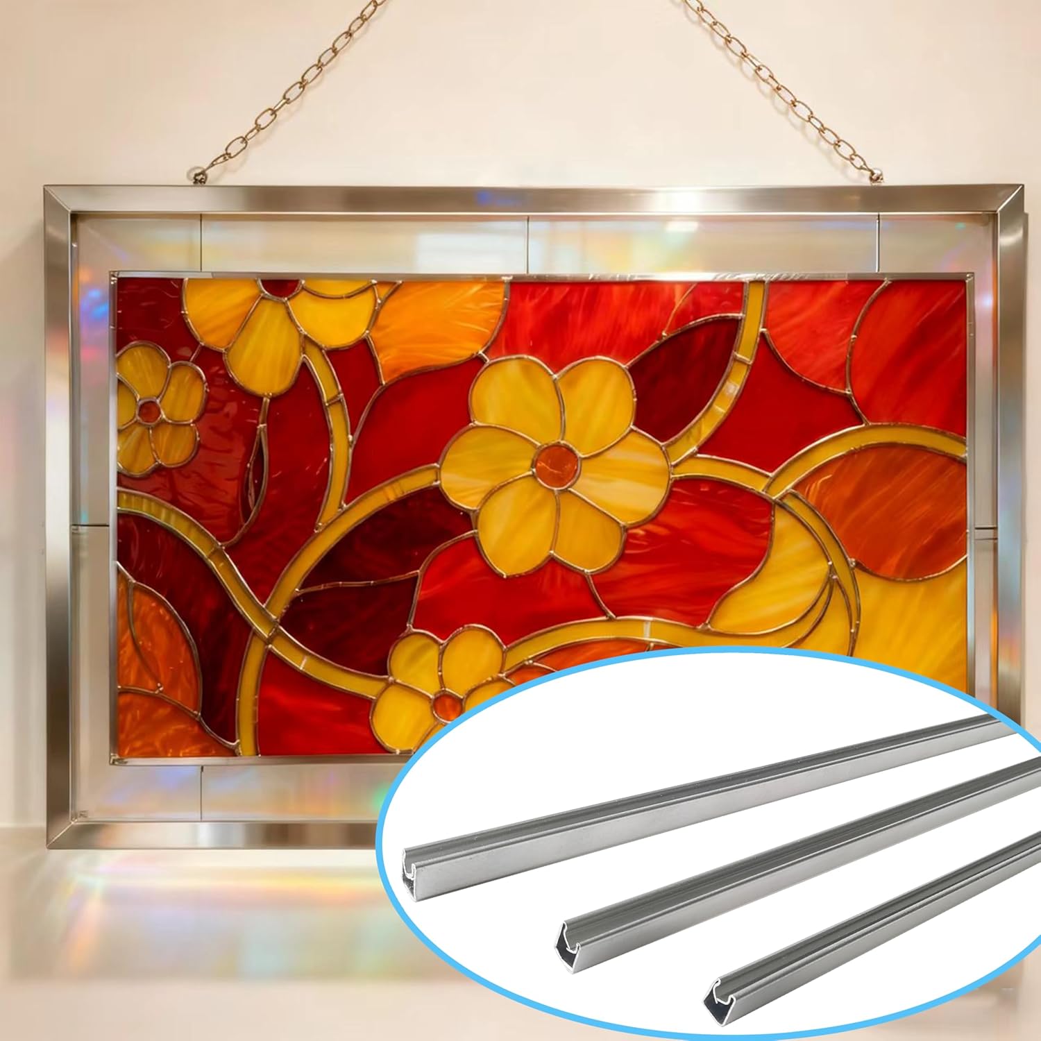 3/8" U-Channel Zinc Came for Stained Glass Works Framing, 3ft x 12 Strips Total 36ft.
