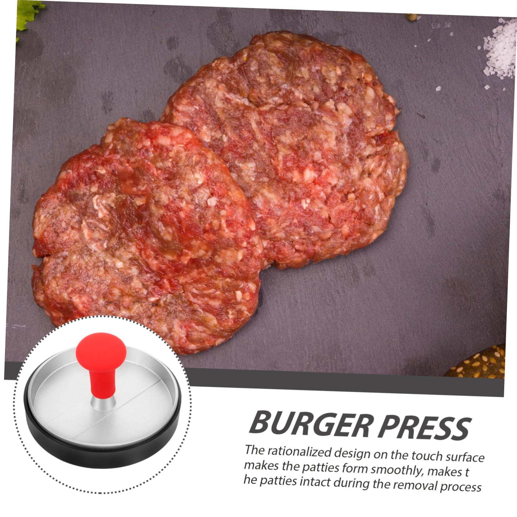 UPKOCH 4 Stück Fleischpresse drücken Burgerpresse pattypresse Burger Press Burgermacher Burgerform Fleischpattymaker Steak-Gewichtspresse Hamburger-Patty-Presse Rostfreier Stahl Silver