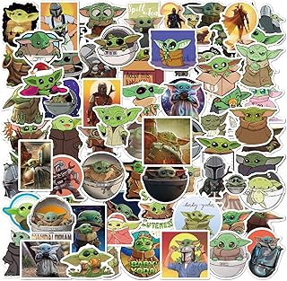 72 Piece Baby Yoda Party Gift FAMLIO-Baby Yoda Sticker Cartoon Sticker Decoration Star Wars Baby Yoda Stickers Yoda Theme Kids Birthday Party Gift Decoration for Kids Birthday