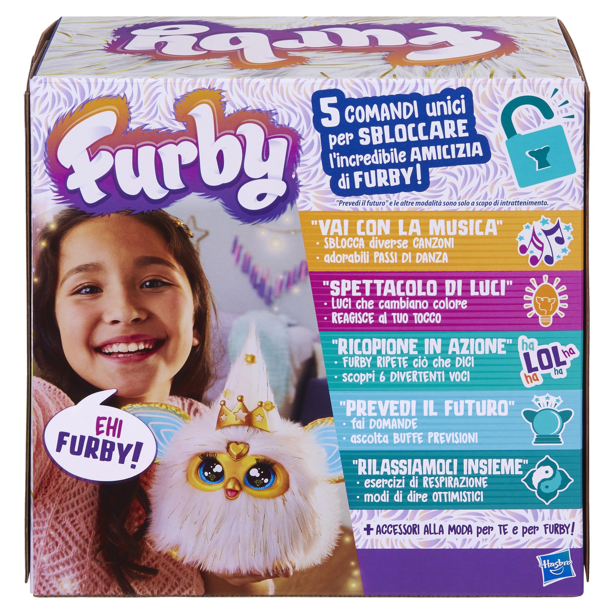 Furby Gold Glam, interaktywna pluszowa zabawka - Versión Italiana