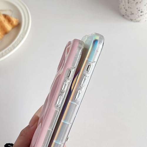 Miniatura 5 de Caseative Funda para iPhone 13, patrón de burbujas de meteorito de ondas onduladas de agua, chapado en cromo, suave, compatible con iPhone (plata