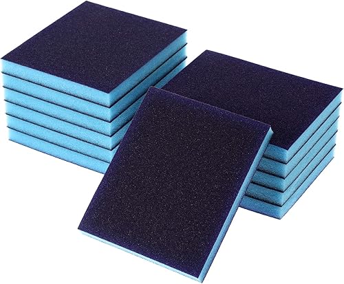 eBoot - Juego de 12 bloques de lija, lavables y reutilizables, esponjas de lija reutilizables