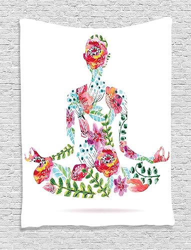 Miniatura 7 de Ambesonne Tapiz con texto en inglés, las sonrisas siempre están de moda en estilo de escritura a mano en acuarela, arte para colgar en la pared para