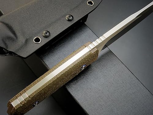 Miniatura 6 de Eafengrow EF131 Cuchillo de hoja fija, hoja de acero DC53, mango de Micarta, cuchillo de tang completo para camping, caza y bushcraft