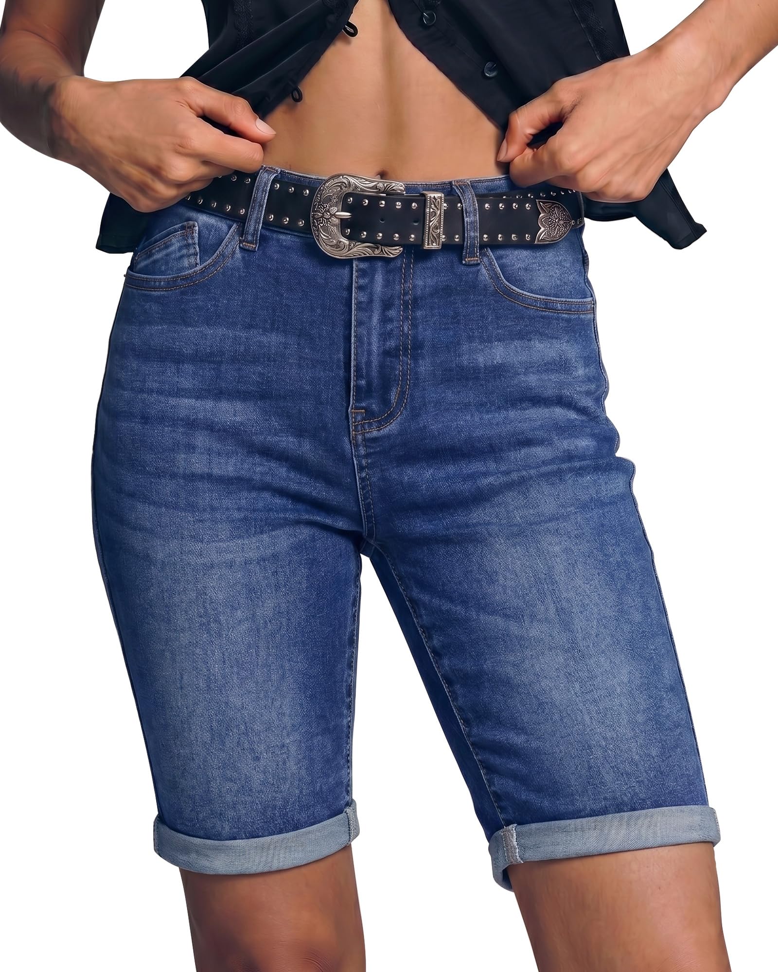 luvamia Bermuda Jean Shorts for Women