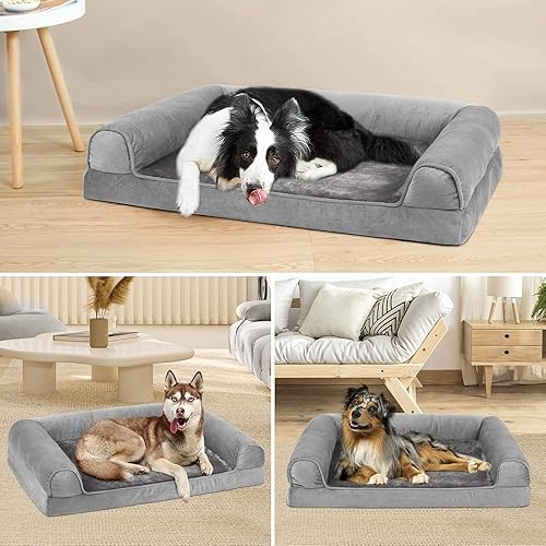 Miniatura 7 de Girwor Camas para perros pequeñosmedianos de menos de 35 libras, sofá ortopédico para mascotas, tela súper suave y forro impermeable, funda lavable