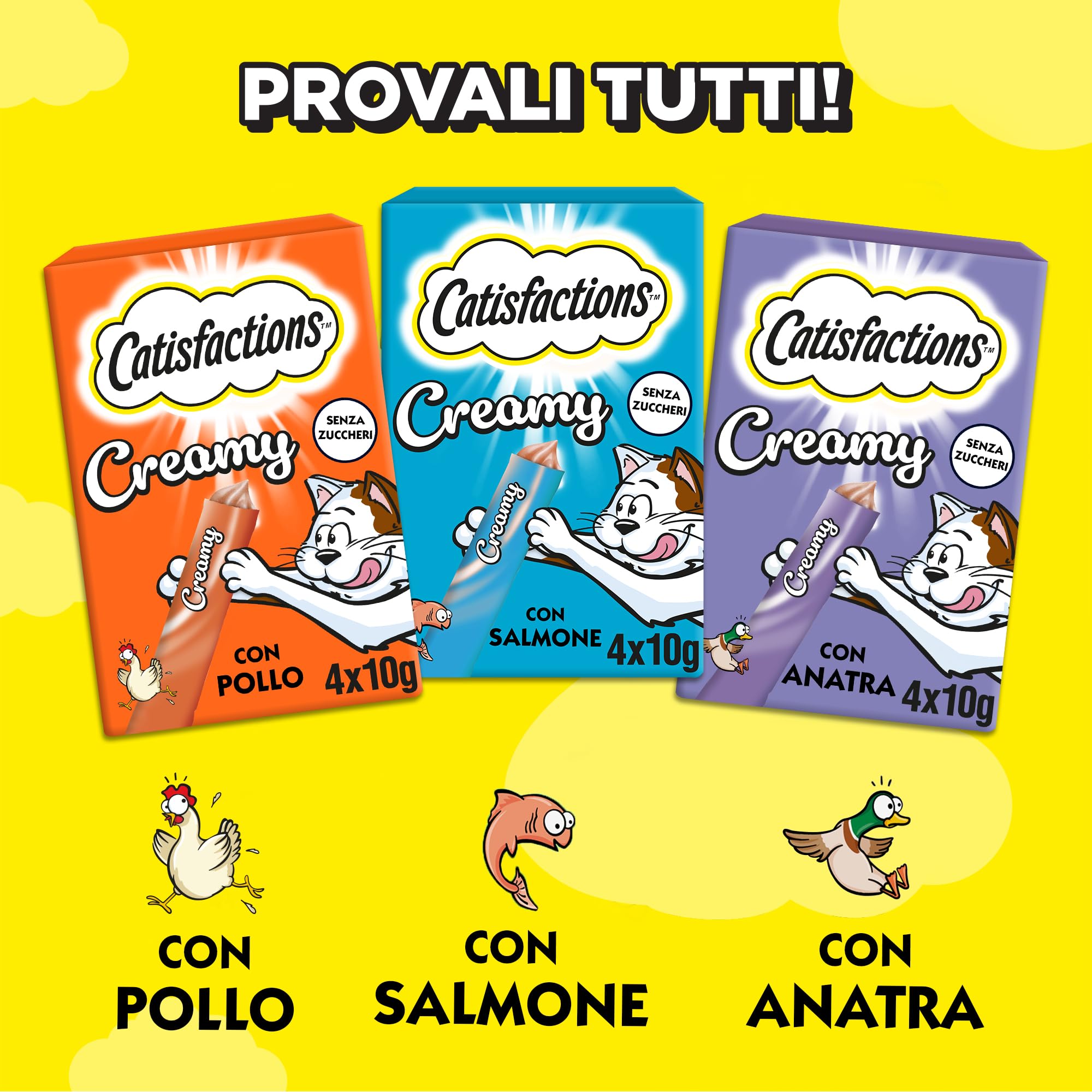 Catisfactions Récompenses pour Chats crème Saumon 11 x 4 x 10 g