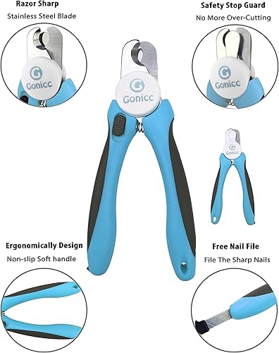 Miniatura 5 de gonicc Cortaúñas profesional para perros y gatos pequeños, recortadores de uñas afilados de acero inoxidable (con lima de uñas gratis en el mango),