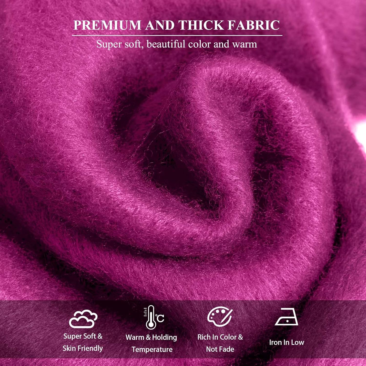 Winter Women Chunky Scarf Warm Blanket Big Thick Large Oversized Wrap Colorful Long Solid Scarves - Image 4