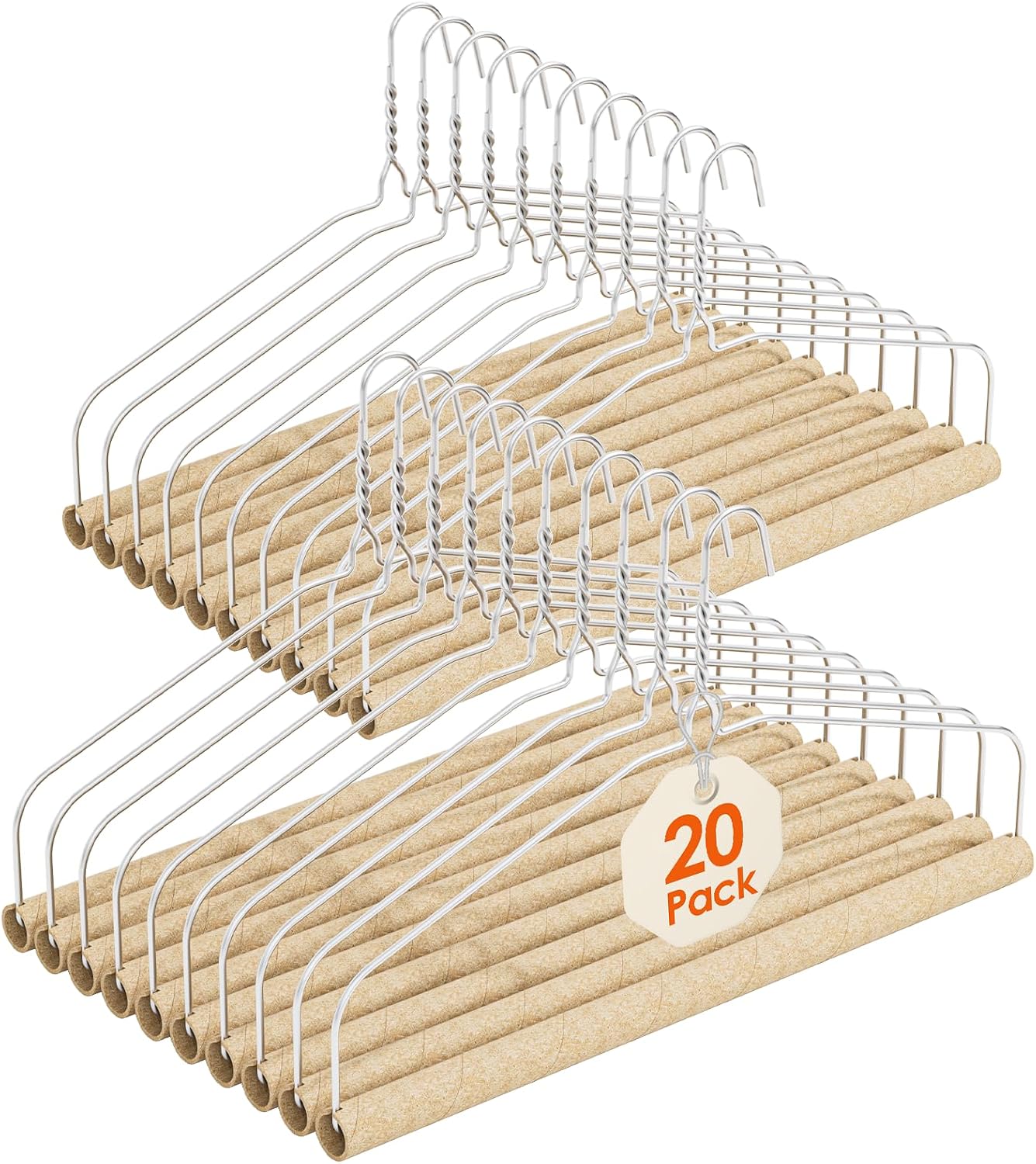 18" Heavy Duty Drapery Wire Hangers with Non-Slip Tube, 10 Pack