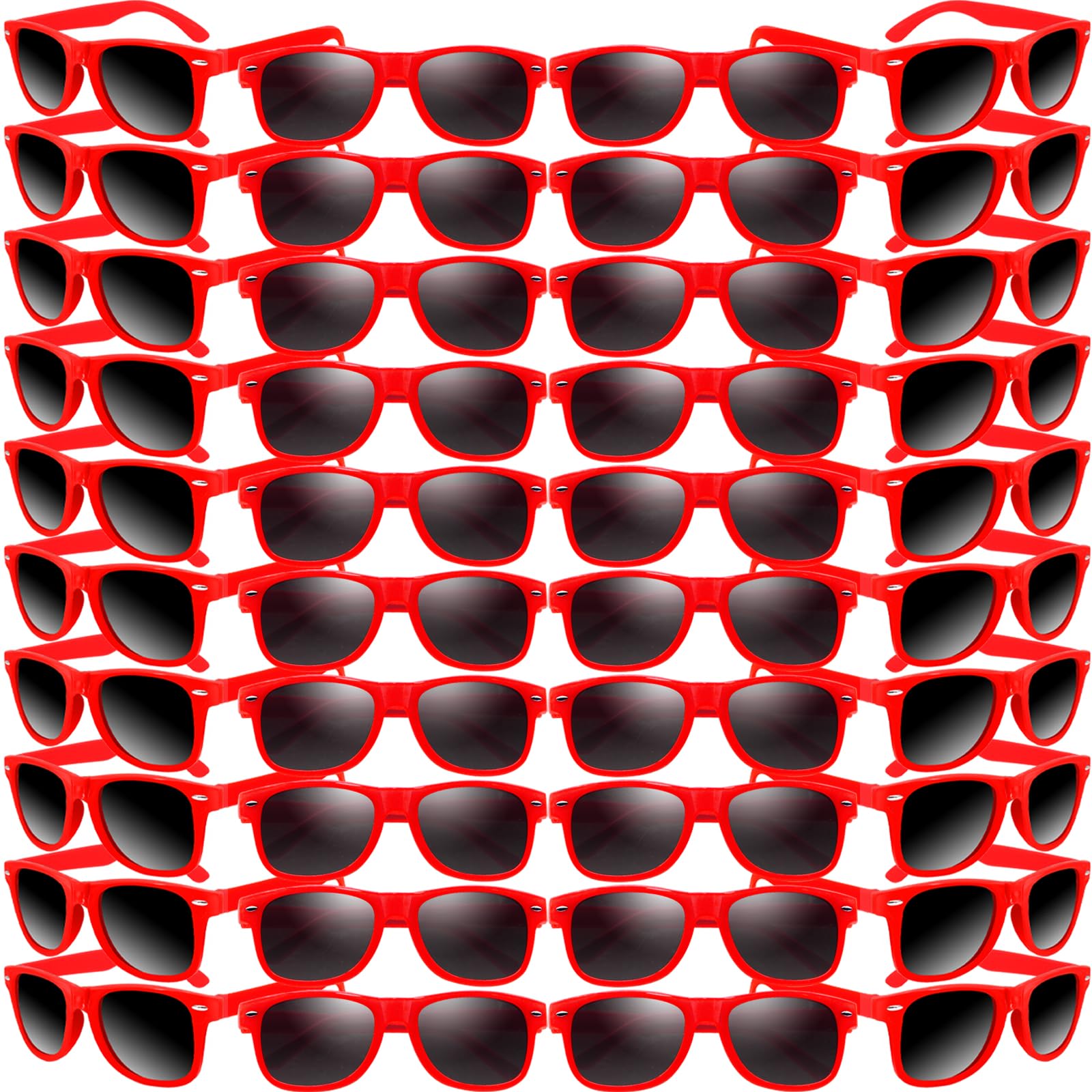 Oleitodh 60 Pack Red Party Sunglasses Kids Bulk for Birthday Party Favors Goody Bag Fillers for Beach Pool Party for Teens Adults