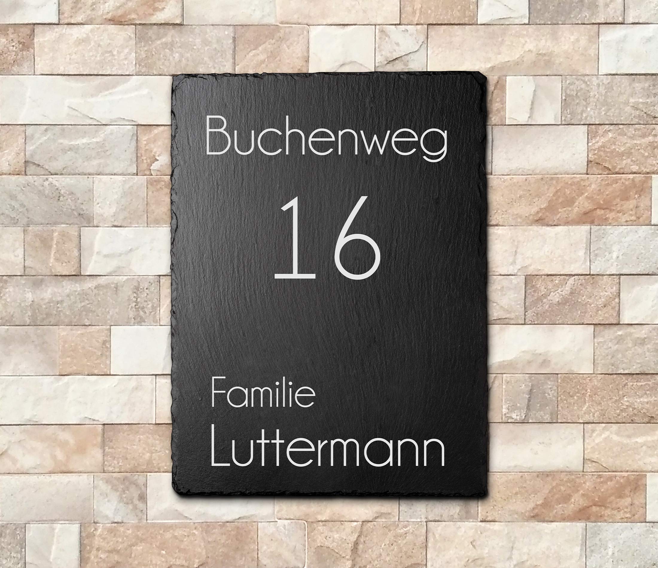 Schiefer Türschilder mit Gravur | Namensschild Briefkastenschild selbstklebend/blank Klingelschild mit mehr als 80 Motive | Größe 30x40 cm