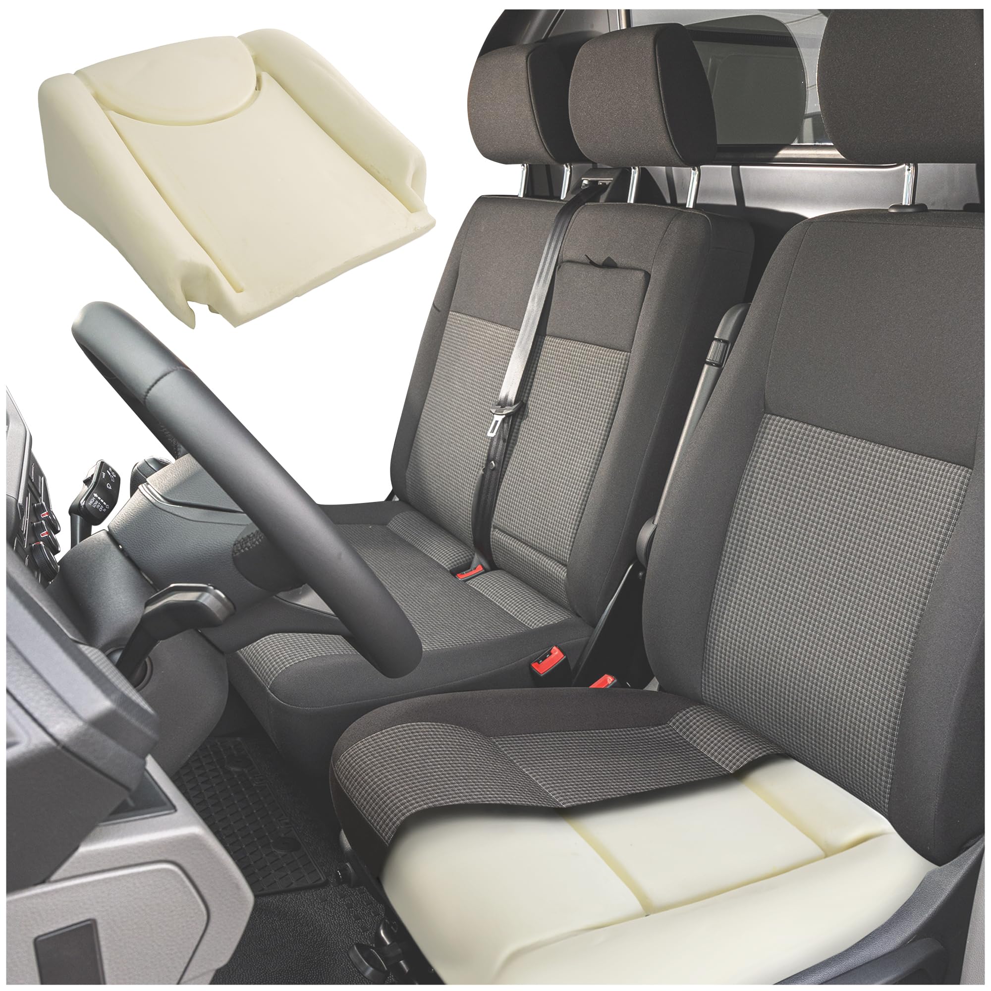 CHROMEMASTER - Compatibile con Fiat Scudo 2007-2016; Schiuma del Sedile, Inserto in Schiuma per i Sedili Anteriori; Sostituisci l'Inserto e Goditi un Nuovo, Comodo Sedile