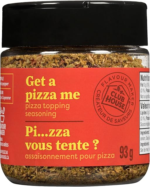 Club House Flavour Maker Pizza Topping Seasoning, Garlic, Oregano, and Red Pepper Topper for Pizza, Pasta, Garlic Bread, Vinaigrette, and More, Italian-Inspired Taste, 162 g