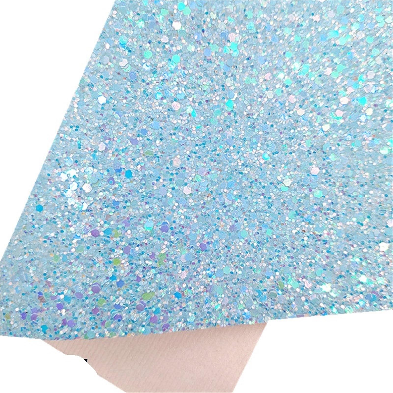 Sparkle PU Leather Fabric Mini Rolls 30x134cm Chunky Glitter Leather Fabric Felt Backing Synthetic for Bows Craft DIY