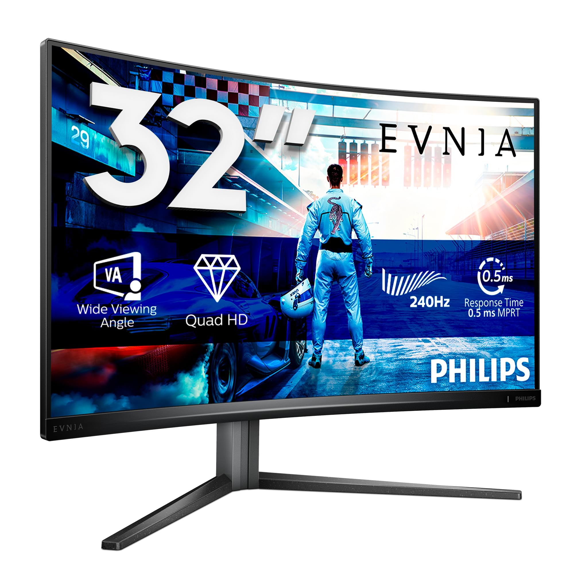 Philips Black Evnia 5000 32M2c5500w/00 Computer Monitor 80 Cm (31.5") 2560 X 1440 Pixels Quad Hd Lcd