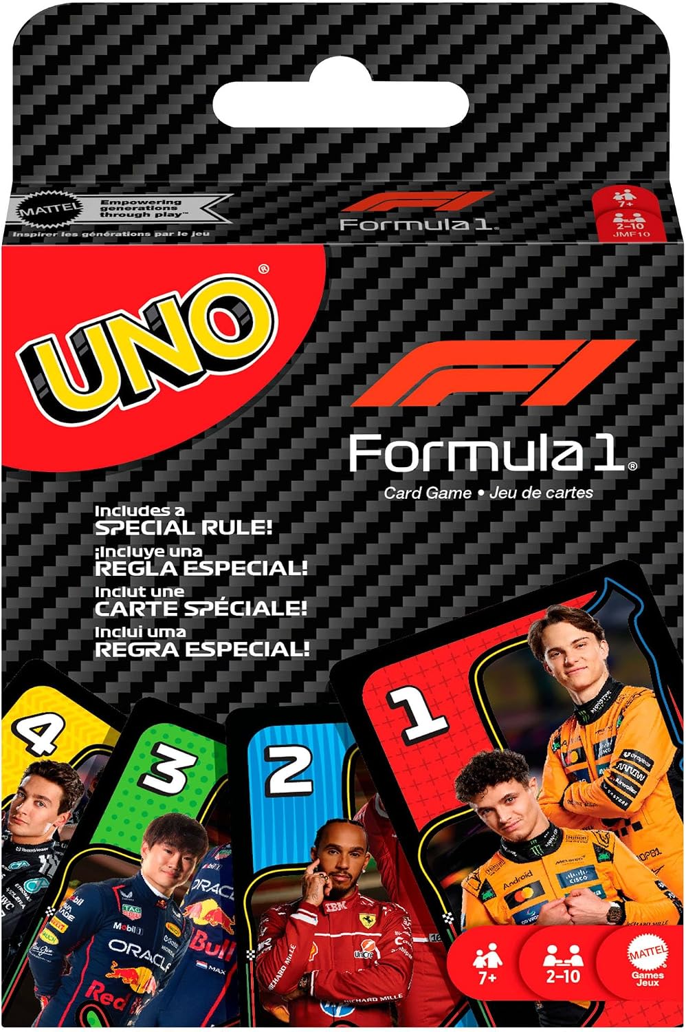 Mattel Games UNO F1 Gra Karciana, 7+, 2-10 graczy