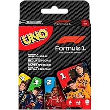 Mattel Games UNO F1 Card Game for Children Families Travel and Camping with Pictures from the World of Formula 1 Races JMF10