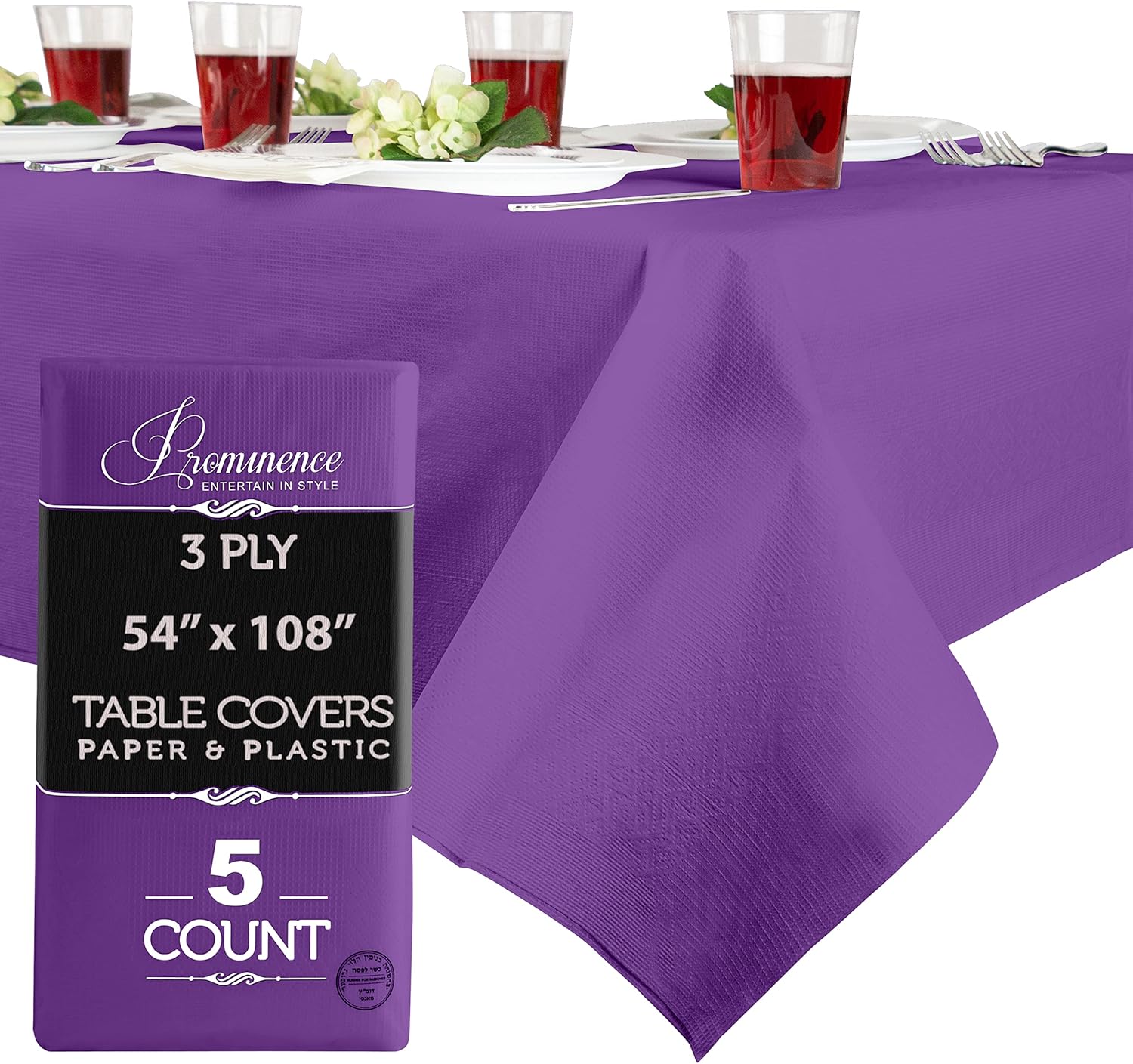 PARTY BARGAINS 5 Disposable Table Covers 54" X 108