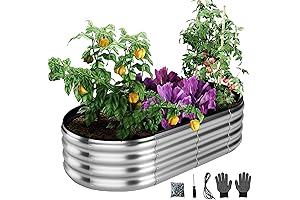 4x2x1ft Raised Garden Bed Galvanized Metal Planter Box Outdoor Gardening Grow Planter