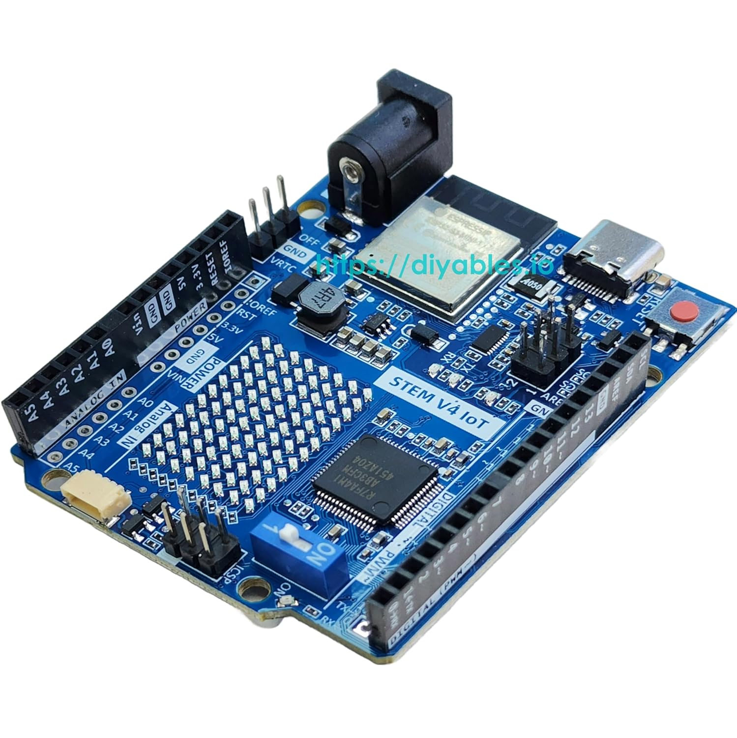 STEM V4 IoT Development Board, Compatible with Arduino Uno R4 WiFi, RA4M1 32-Bit, with Wi-Fi & Bluetooth, for Learning, Prototyping, Education, with Tutorials