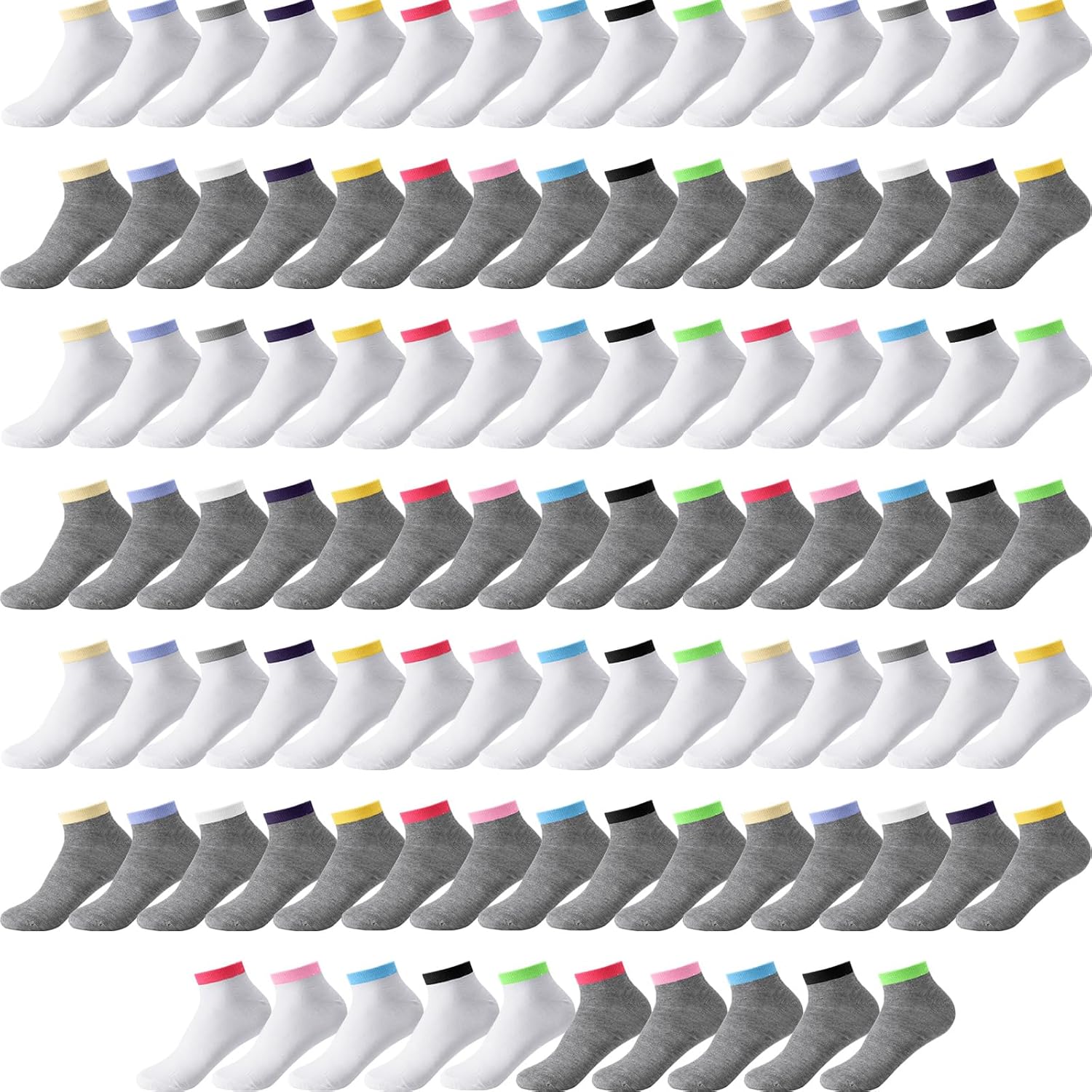 Handepo 100 Pair Low Cut Ankle Socks for Women Athletic Bulk Socks for Running Casual Outdoor Activities