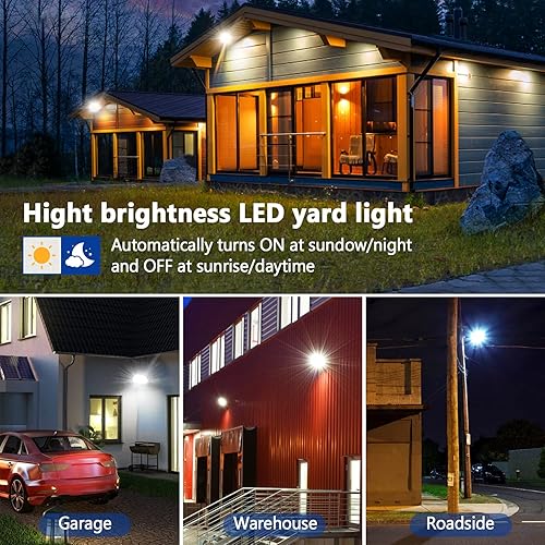 Miniatura 7 de Luz LED de granero, iluminación del atardecer al amanecer para exteriores con 100 W 10000 lm 5000 K luz diurna, luces de inundación de seguridad