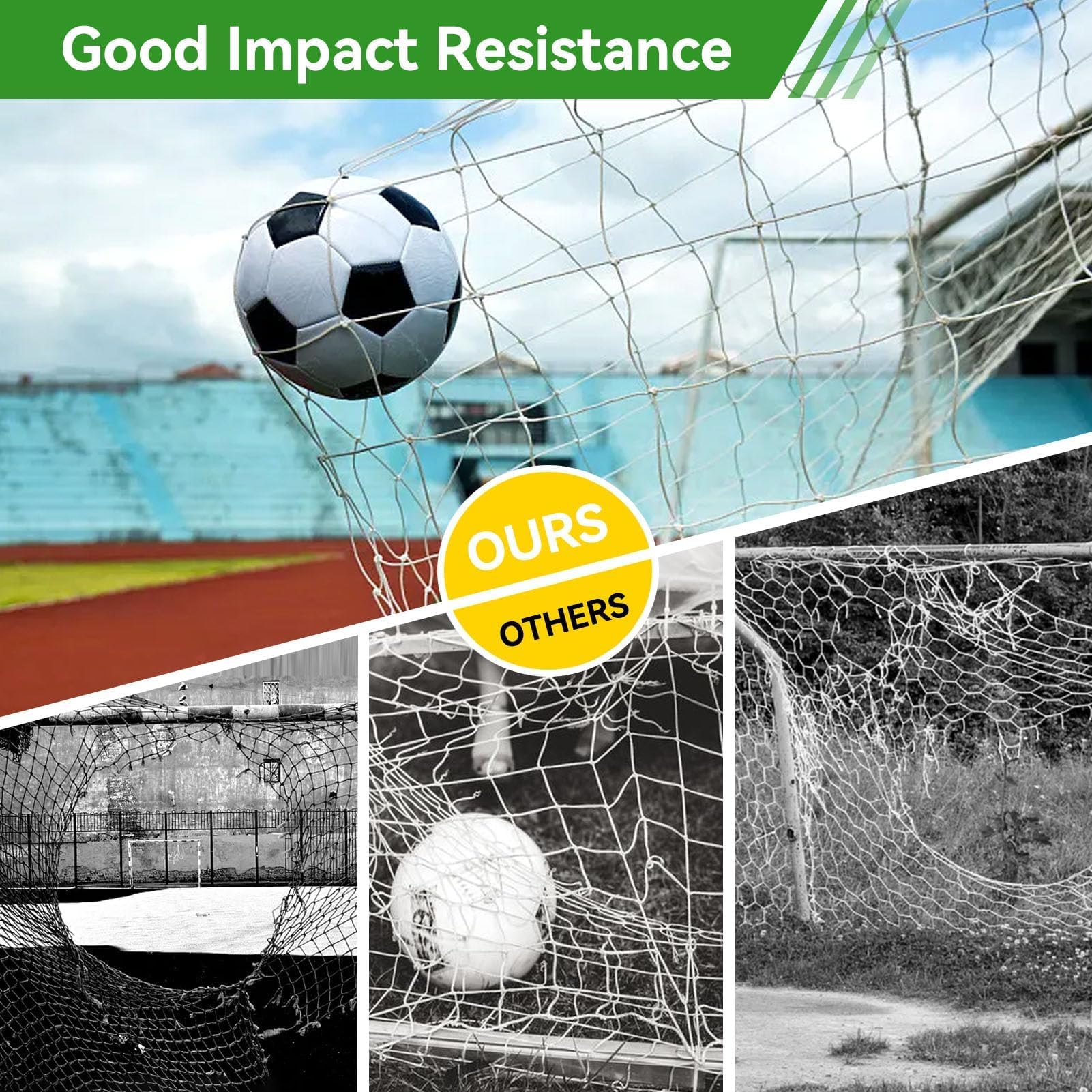 Red de GOL de fútbol, Porteria Futbol Niños, Red de Entrenamiento de fútbol, Red de GOL de reemplazo de fútbol Infantil, 6 'x 4', 8 'x 6', 12 'x 6', 24 'x 8' Red de GOL (24×8FT)
