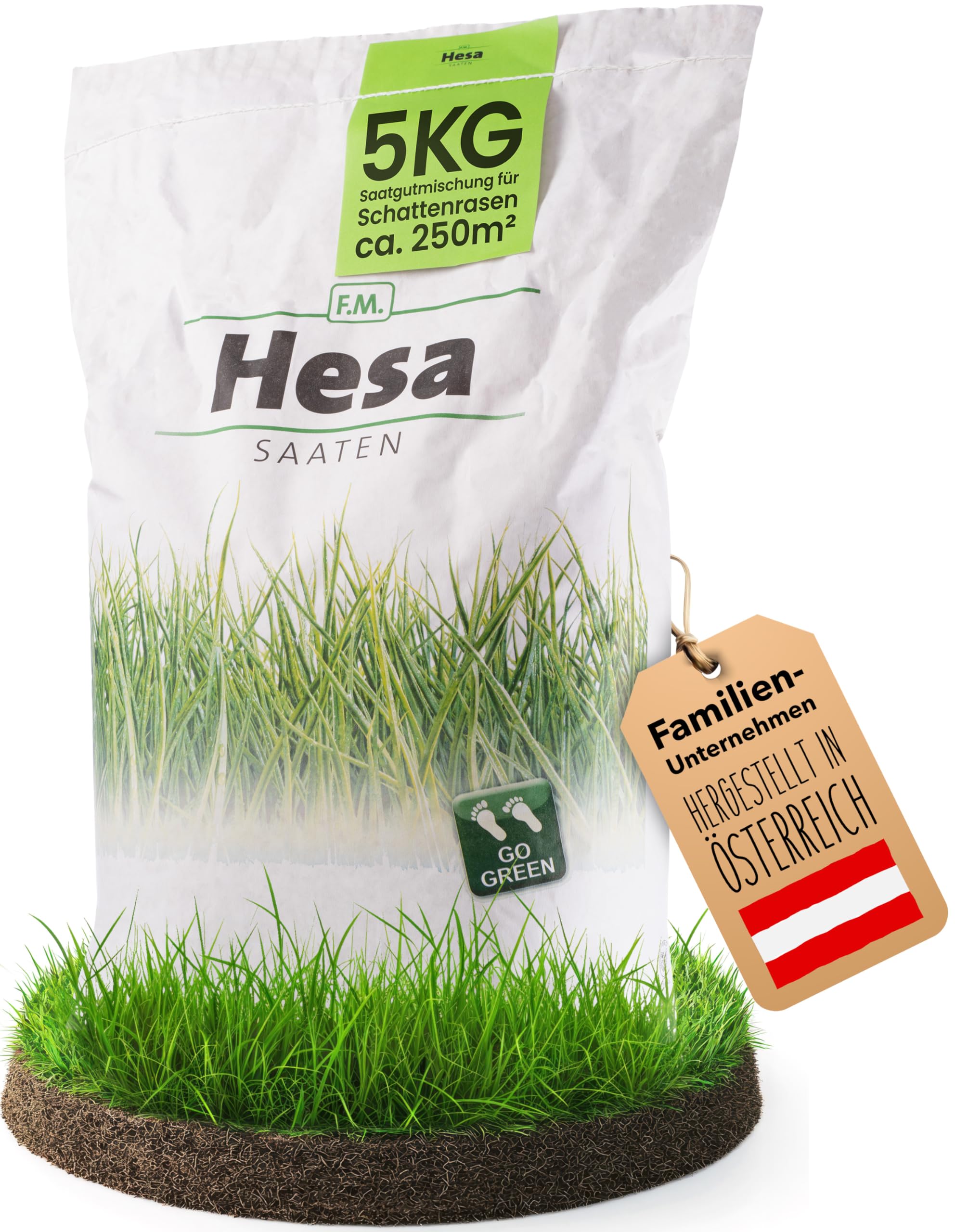 Hesa RSM 7.4 Graines de gazon ombragé, décoratif, pour env. 250 m², 5 kg pour env. 250 m²
