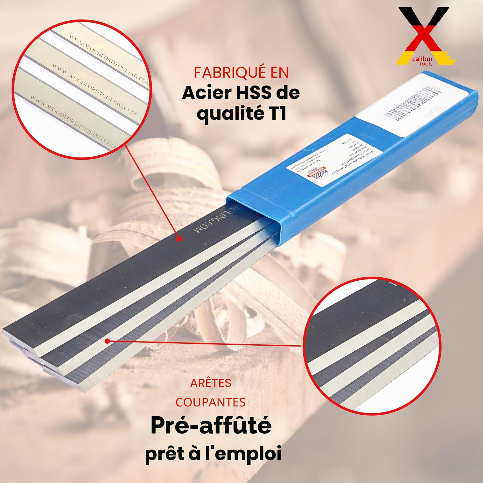 Lames de raboteuse compatibles avec Axminster AT129PT 310 x 25 x 3mm HSS Set de 3 qualité supérieure