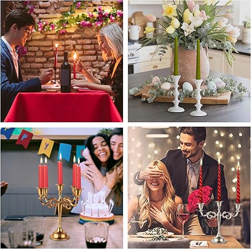 Miniatura 4 de Rely+ Juego de 2 portavelas mini soporte para mesa de café de comedor, centro de mesa, portavelas cónicos, portavelas cónicos, decoración del hogar,