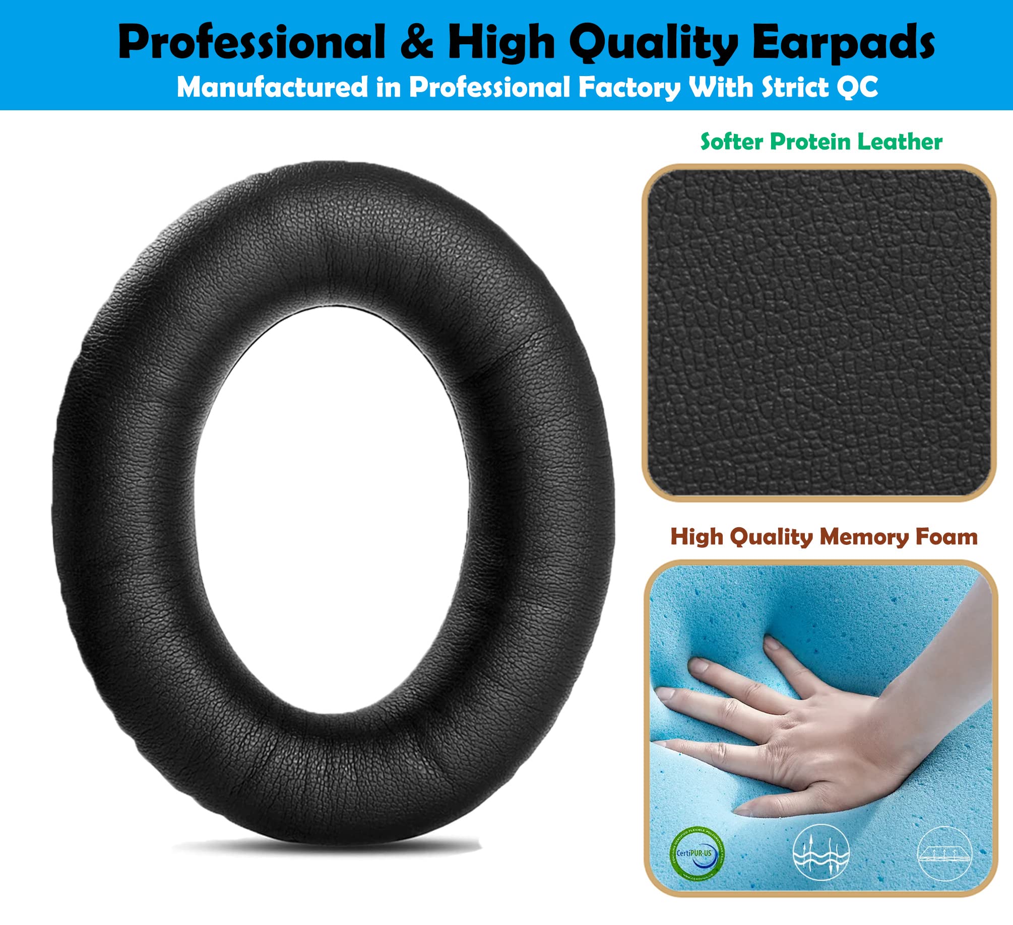 Cloud Revolver S - Cuscinetti Di Ricambio Di Alta Qualità Compatibili Con Cuffie Kingston HyperX Cloud Revolver S. Pelle Proteica Di Alta Qualità | Schiuma Ad Alta Densità | Grande Comfort - Foto 12