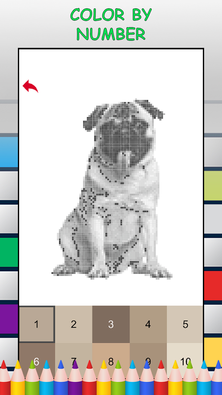 Cute Dogs Color by Number - FREE Pixel Art Game - Coloring Book