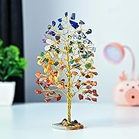 Vista 102 de Rose Quartz Gemstone Tree of LifeNatural Reiki Crystals Gemstone Chakra Tree for Positive Energy, Geode Agate Slice Base, Feng Shui Decor, Good