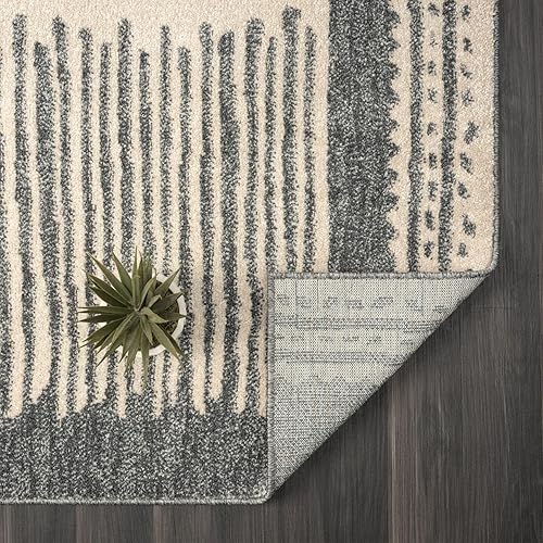 Miniatura 8 de LUXE WEAVERS Alfombra marroquí geométrica gris 5x7