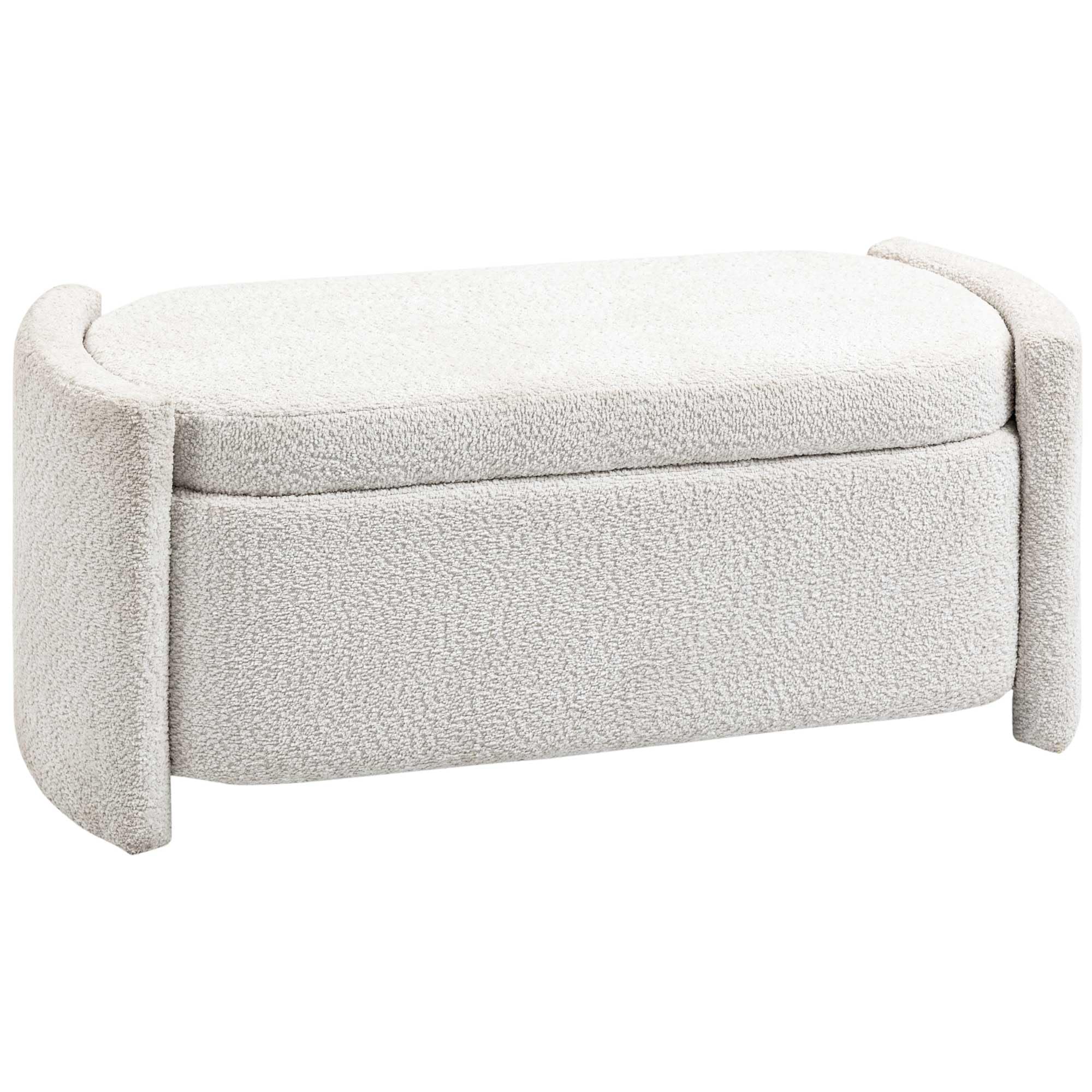 HOMCOM Sitzbank mit Stauraum – Bettbank/Truhenbank, Creme, 105 x 44 x 45,5 cm