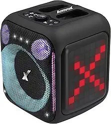 Amvox Caixa de Som Amplificada ACA 410 NEON – 410W RMS, Woofer de 6”, Bluetooth, Iluminação LED, Equalizador, Entrada USB/TF, Bateria de até 4h