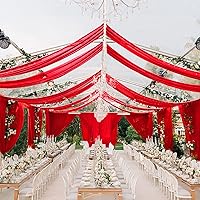 Vista 70 de Ivory Ceiling Drapes 6 Panels 5ftx10ft Wedding Arch Draping Fabric Chiffon Wedding Drapes Curtain Decorations with Rod Pocket